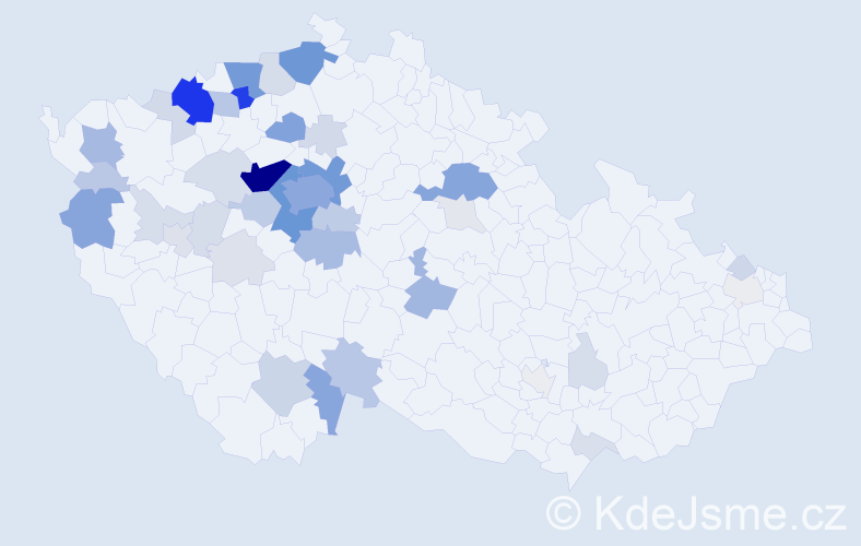 Příjmení: 'Doksanská', počet výskytů 203 v celé ČR