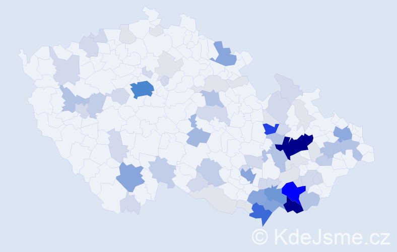 Příjmení: 'Nejezchleba', počet výskytů 300 v celé ČR