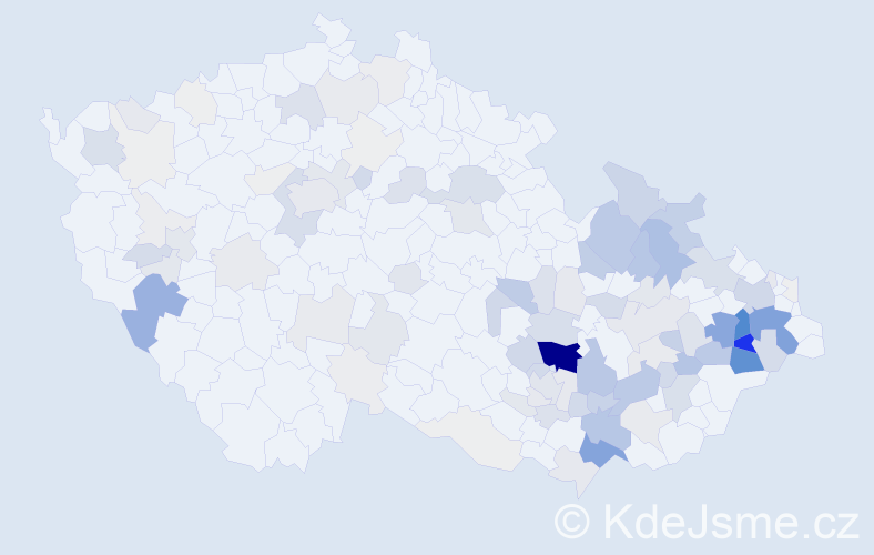 Příjmení: 'Kuběna', počet výskytů 498 v celé ČR