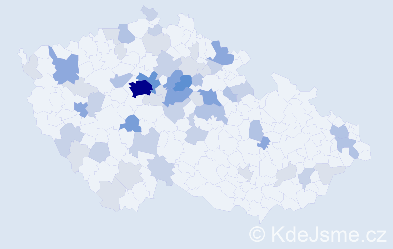 Příjmení: 'Ešner', počet výskytů 154 v celé ČR