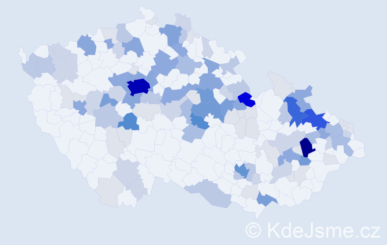 Příjmení: 'Lesáková', počet výskytů 406 v celé ČR