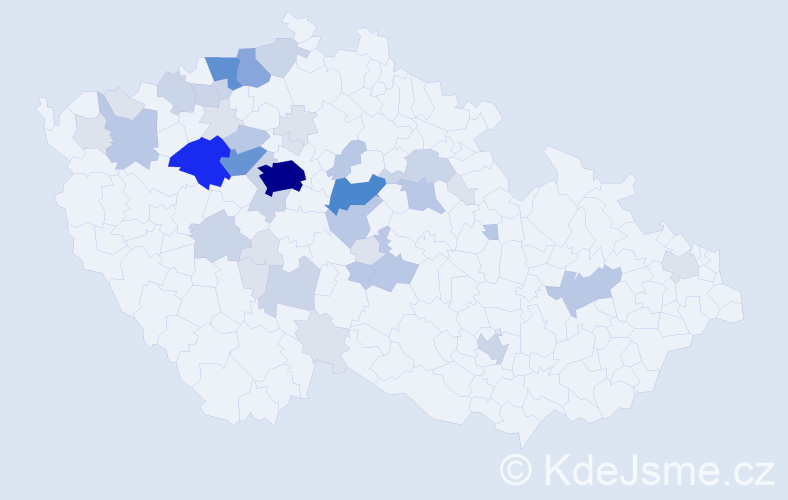 Příjmení: 'Čebiš', počet výskytů 142 v celé ČR