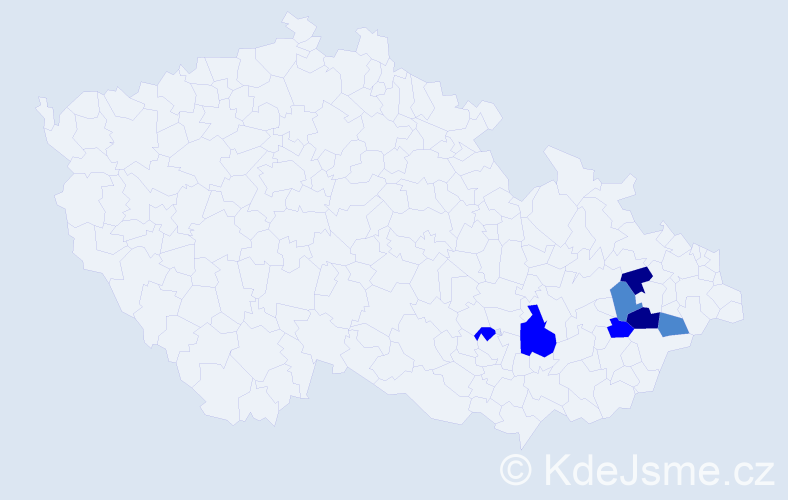 Příjmení: 'Baďuříková', počet výskytů 14 v celé ČR