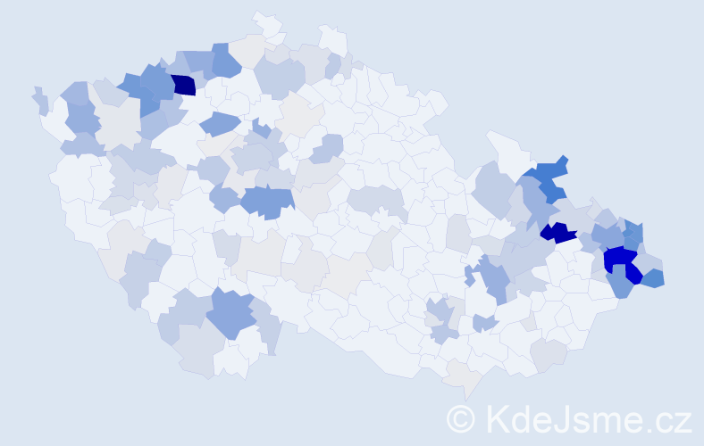 Příjmení: 'Peter', počet výskytů 668 v celé ČR