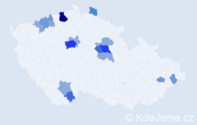 Příjmení: 'Peml', počet výskytů 54 v celé ČR