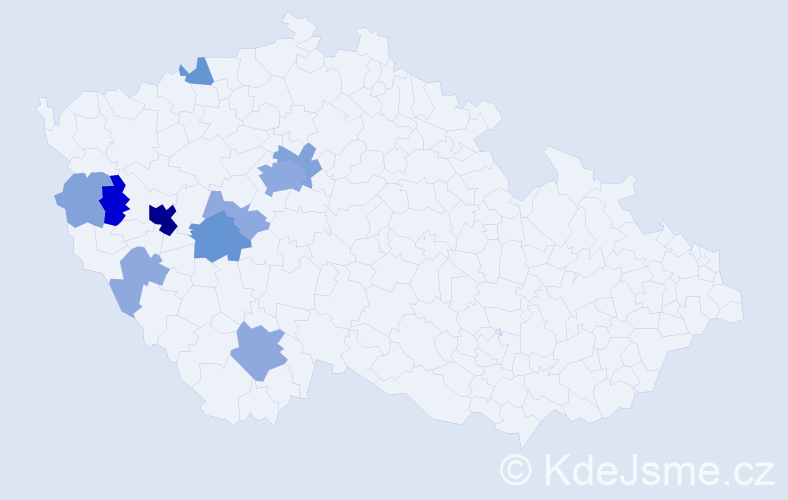 Příjmení: 'Kaprhálová', počet výskytů 30 v celé ČR