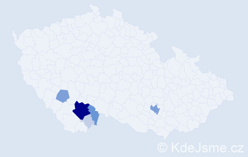 Příjmení: 'Hule', počet výskytů 22 v celé ČR