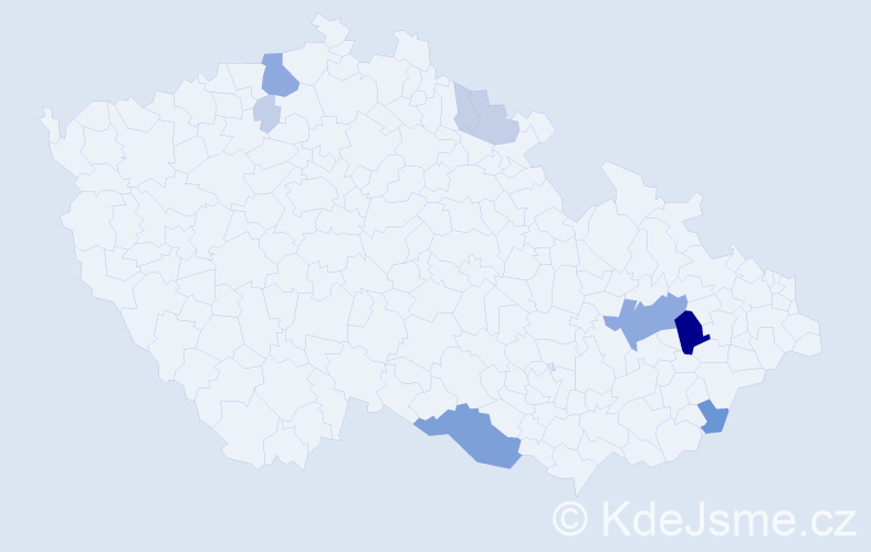 Příjmení: 'Machylová', počet výskytů 25 v celé ČR