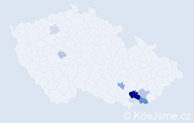 Příjmení: 'Klobáska', počet výskytů 33 v celé ČR