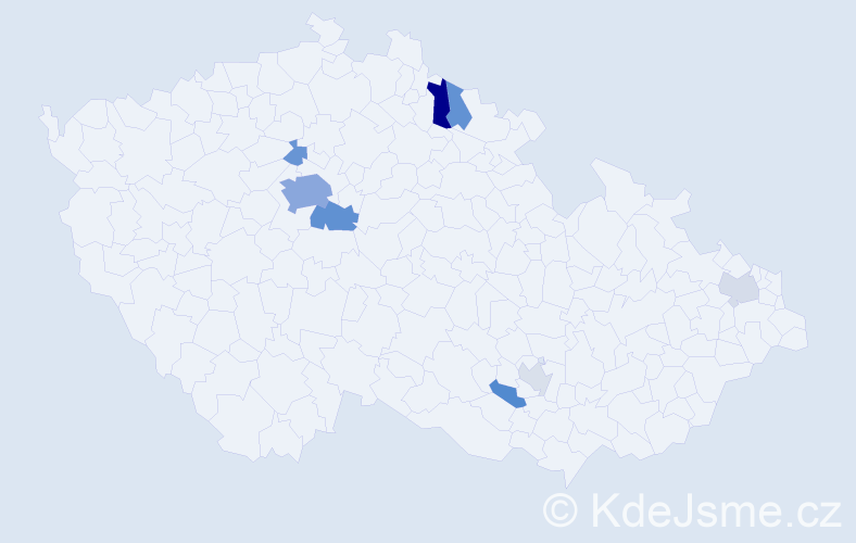 Příjmení: 'Brovdi', počet výskytů 22 v celé ČR