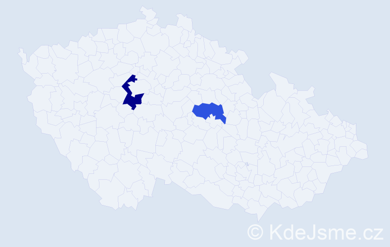 Příjmení: 'Vandůrek', počet výskytů 3 v celé ČR