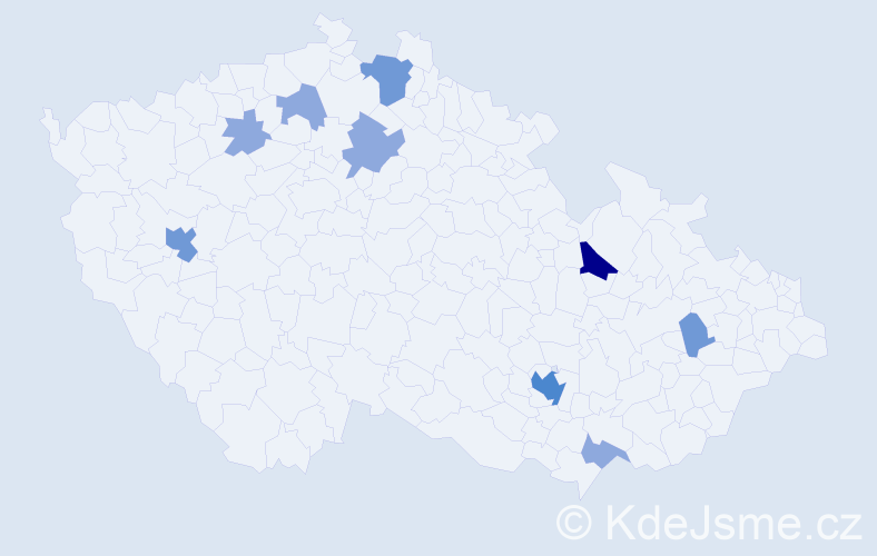 Příjmení: 'Benk', počet výskytů 26 v celé ČR