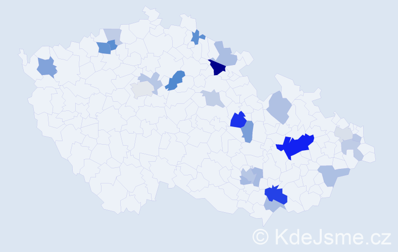 Příjmení: 'Behro', počet výskytů 44 v celé ČR