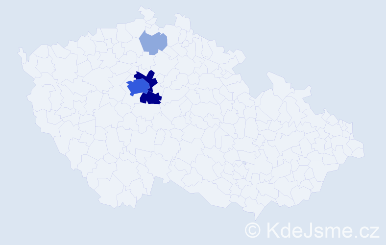 Příjmení: 'Vichera', počet výskytů 14 v celé ČR