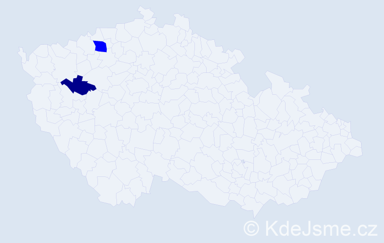 Příjmení: 'Tabačar', počet výskytů 3 v celé ČR