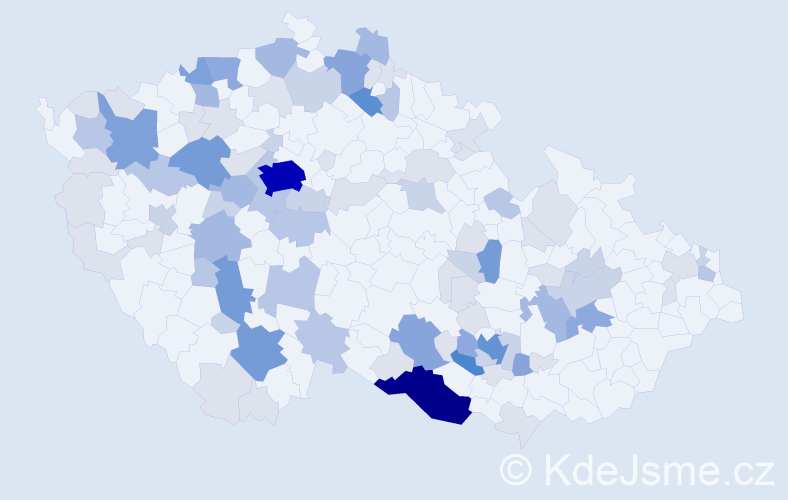 Příjmení: 'Leitner', počet výskytů 274 v celé ČR