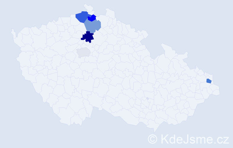 Příjmení: 'Bajak', počet výskytů 9 v celé ČR