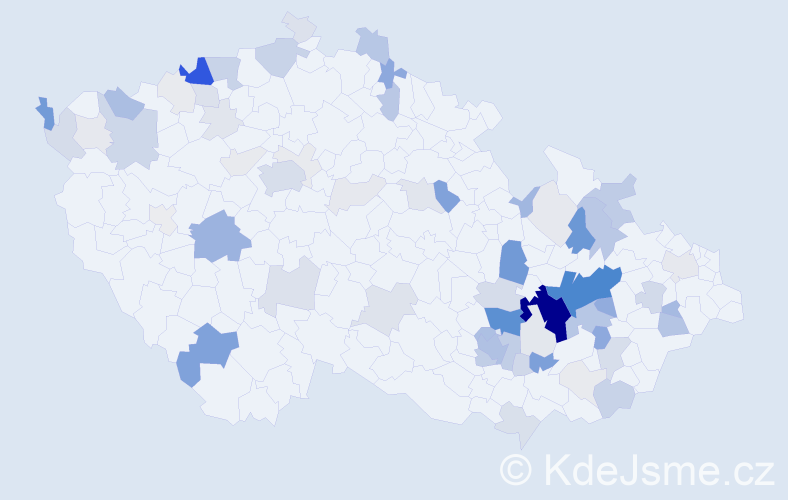 Příjmení: 'Lošťák', počet výskytů 297 v celé ČR