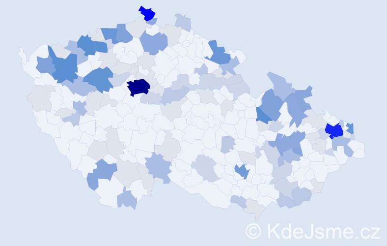 Příjmení: 'Kuruc', počet výskytů 352 v celé ČR