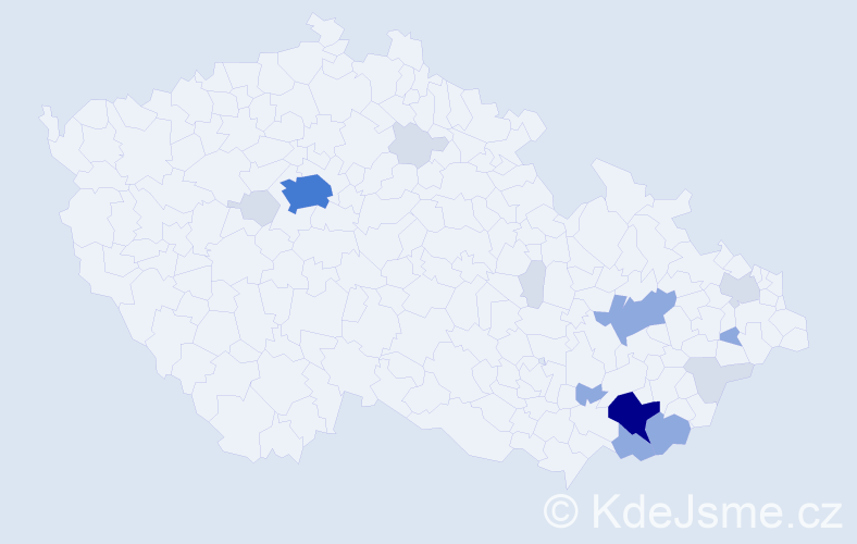 Příjmení: 'Machynková', počet výskytů 49 v celé ČR