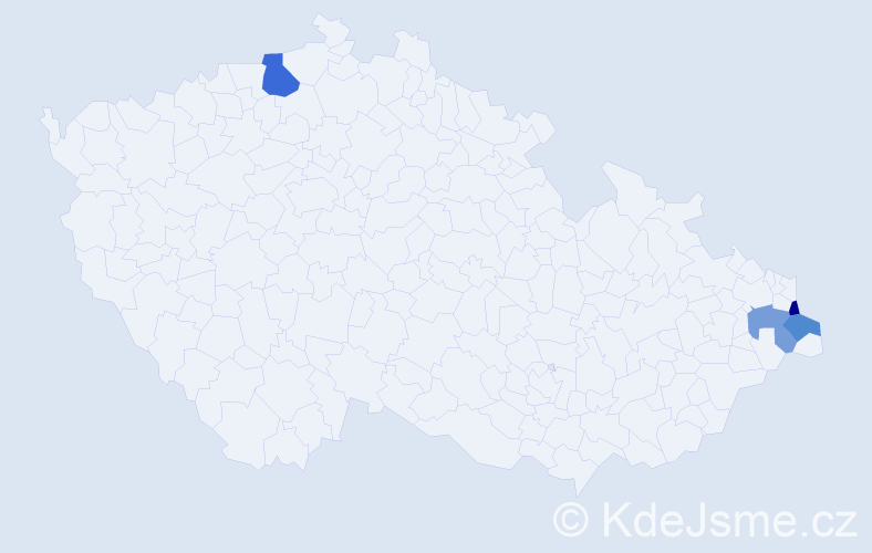 Příjmení: 'Baszczyňská', počet výskytů 5 v celé ČR
