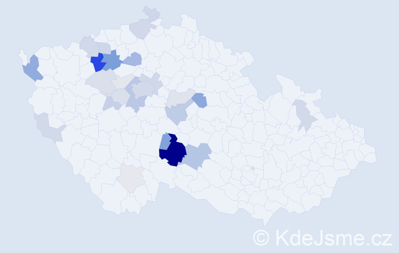 Příjmení: 'Kubisková', počet výskytů 82 v celé ČR