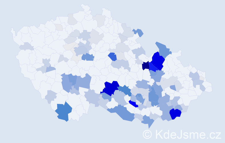 Příjmení: 'Indra', počet výskytů 469 v celé ČR