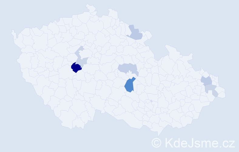 Příjmení: 'Saglenová', počet výskytů 13 v celé ČR