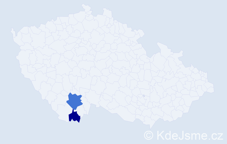 Příjmení: 'Kreslin', počet výskytů 4 v celé ČR