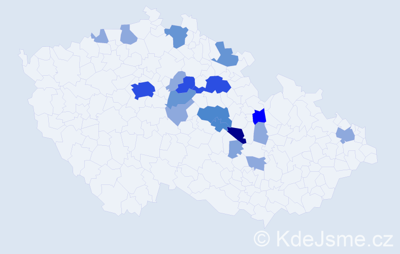 Příjmení: 'Melezínková', počet výskytů 55 v celé ČR