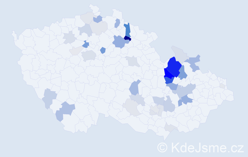 Příjmení: 'Holouš', počet výskytů 126 v celé ČR