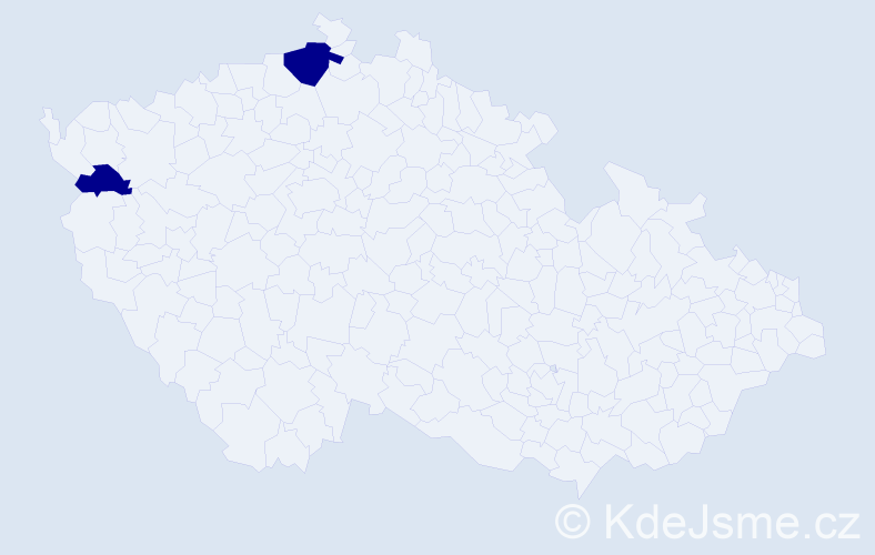 Příjmení: 'Knaust', počet výskytů 2 v celé ČR