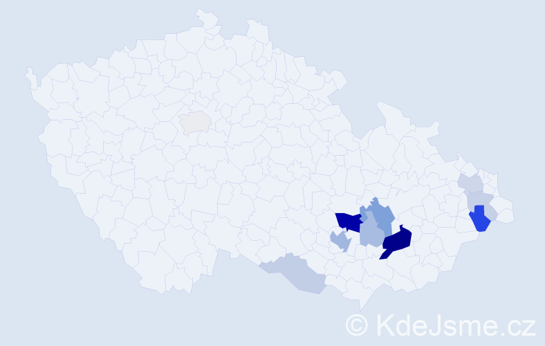 Příjmení: 'Vdolečková', počet výskytů 32 v celé ČR