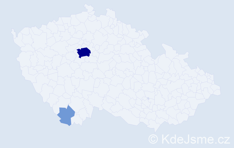Příjmení: 'Kováče', počet výskytů 8 v celé ČR