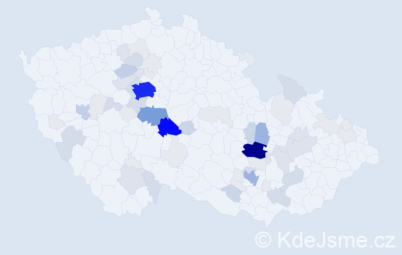 Příjmení: 'Toulová', počet výskytů 249 v celé ČR