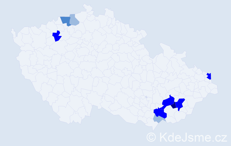 Příjmení: 'Kluďák', počet výskytů 23 v celé ČR