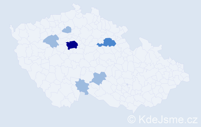 Příjmení: 'Divynets', počet výskytů 10 v celé ČR