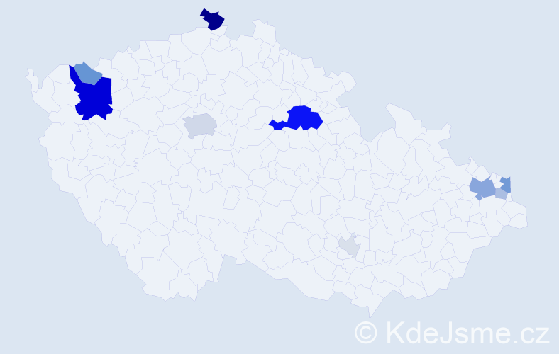 Příjmení: 'Pencáková', počet výskytů 29 v celé ČR