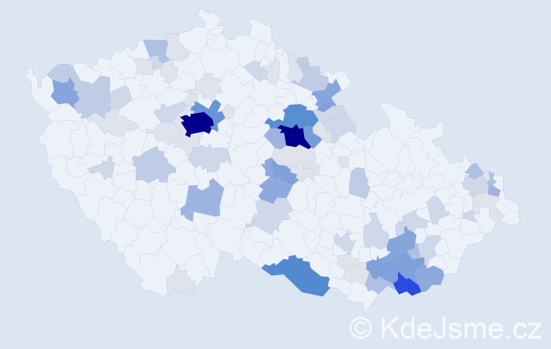 Příjmení: 'Baladová', počet výskytů 293 v celé ČR