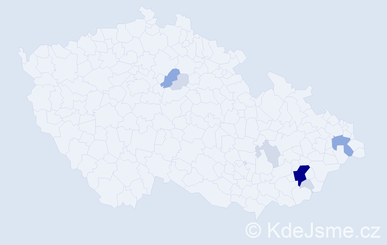 Příjmení: 'Končák', počet výskytů 26 v celé ČR