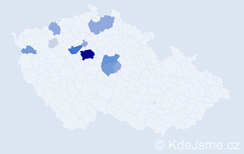 Příjmení: 'Klovrza', počet výskytů 44 v celé ČR