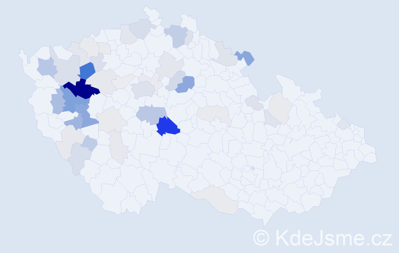 Příjmení: 'Půtová', počet výskytů 164 v celé ČR