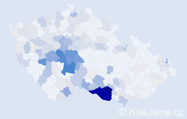 Příjmení: 'Balíková', počet výskytů 623 v celé ČR
