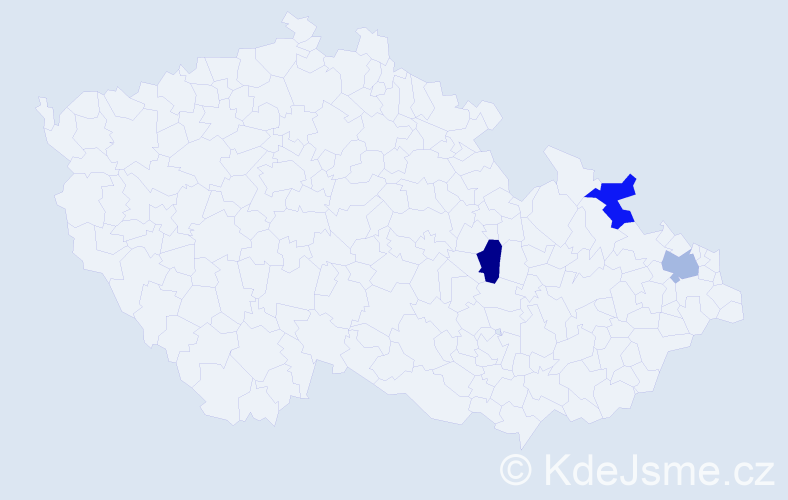 Příjmení: 'Mrůzová', počet výskytů 3 v celé ČR