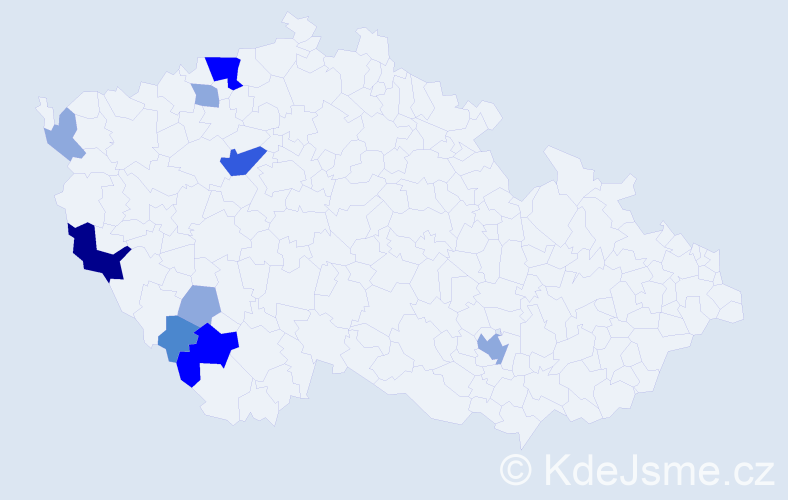 Příjmení: 'Riederer', počet výskytů 22 v celé ČR