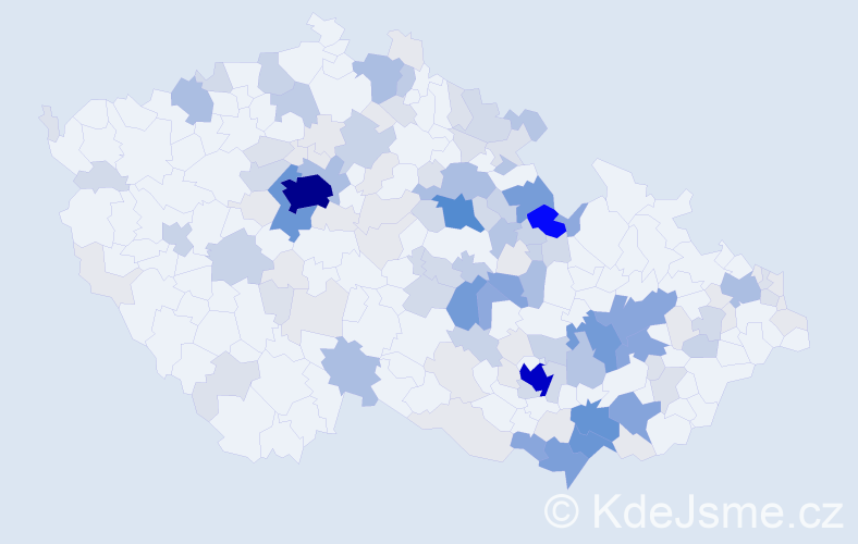 Příjmení: 'Kosek', počet výskytů 564 v celé ČR