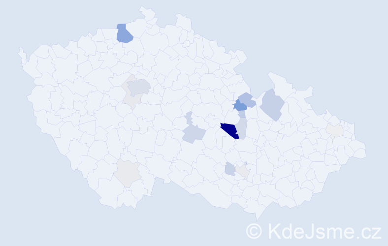 Příjmení: 'Čípa', počet výskytů 55 v celé ČR