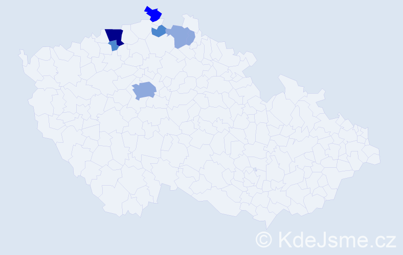 Příjmení: 'Fafláková', počet výskytů 16 v celé ČR