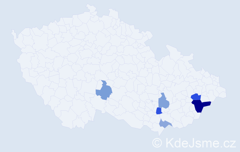 Příjmení: 'Kalvosterová', počet výskytů 11 v celé ČR