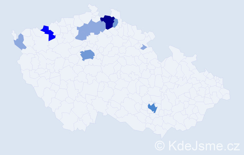 Příjmení: 'Kiesling', počet výskytů 22 v celé ČR